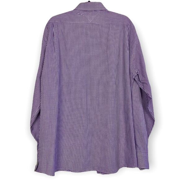 Tommy Hilfiger Men's Gingham Dress Shirt with Contrast Cuffs, 17.5 36/37 - Picture 4 of 8